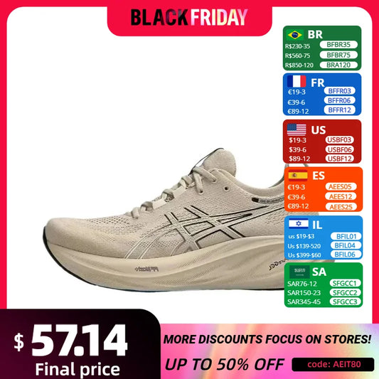 Original Asics Nimbus 26 Running Shoes Men Cushion Wear-resistant Actual Combat Shoes Unisex Sneakers